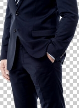 Full length of businessman with hand in pocket